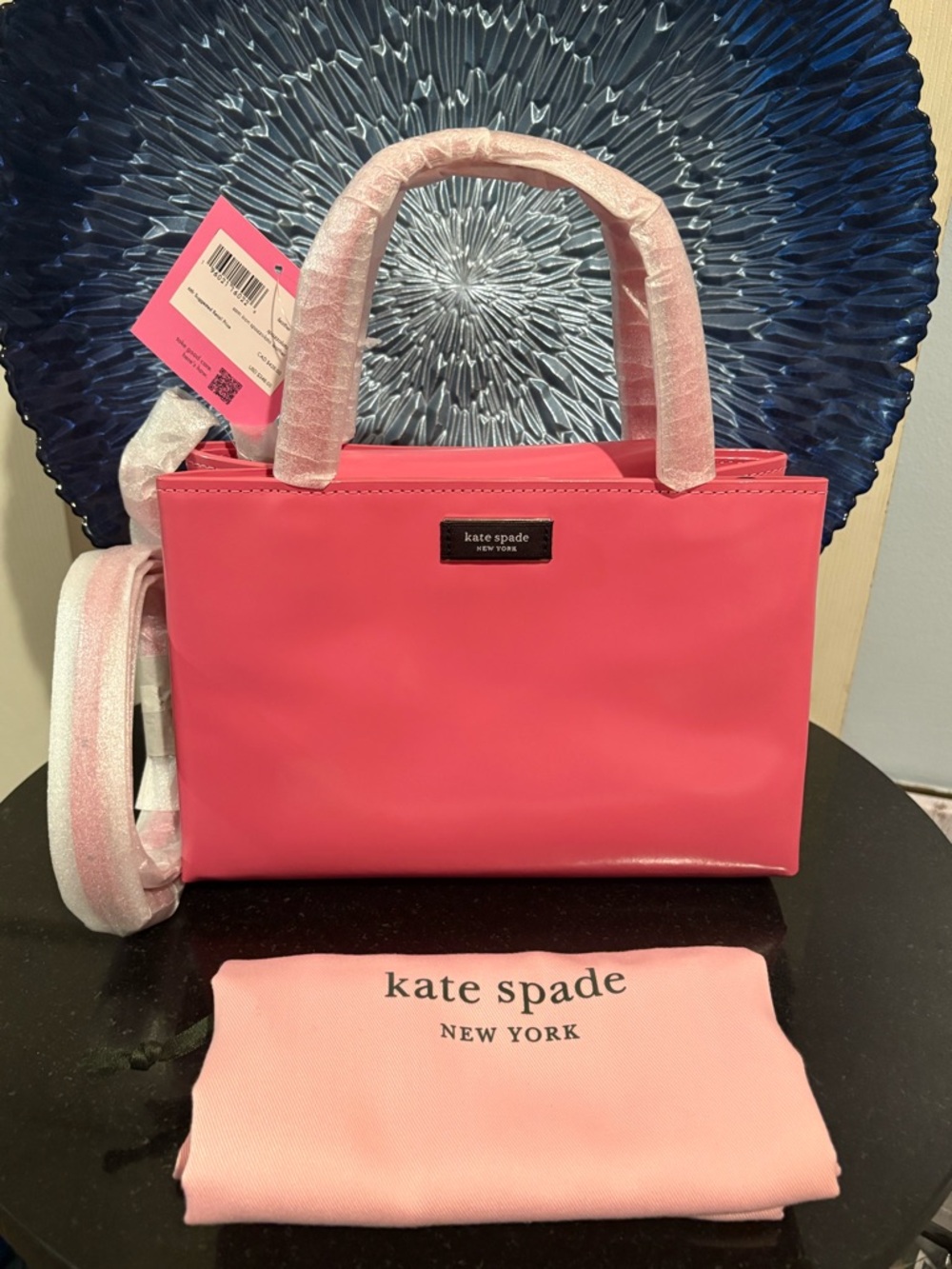 Kate Spade Sam Icon Pink Spazzolato Small Tote w/ Long Strap & Dustbag NWT